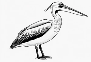 pelican and sandpiper, simple, dainty, realistic tattoo idea
