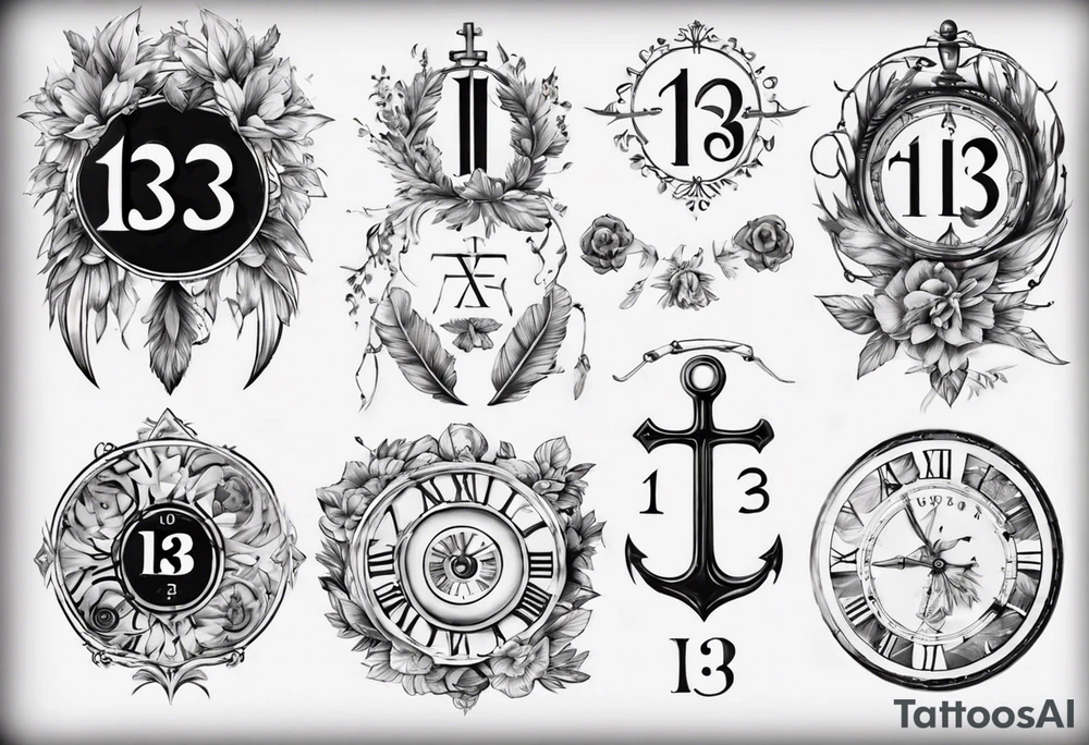 swedish theme with number 13 in roman numerals tattoo idea swedish theme with number 13 in roman numerals tattoo idea