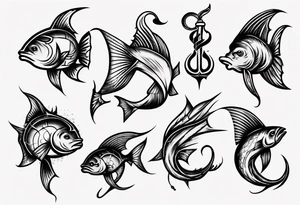 Fishhook tattoo idea