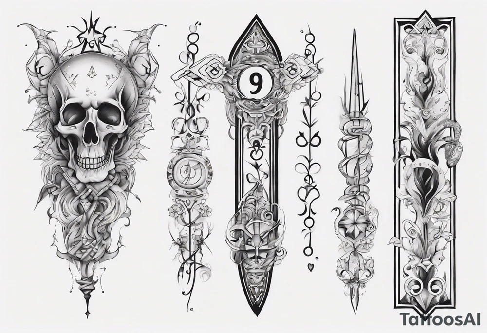 number 9.
Tall and thin tattoo idea