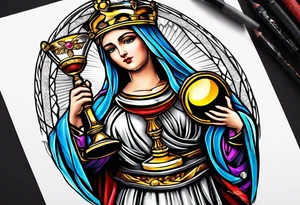 Saint Barbara holding a chalice tattoo idea