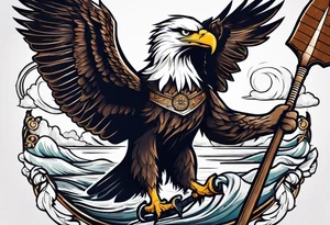 eagle holding an oar tattoo idea