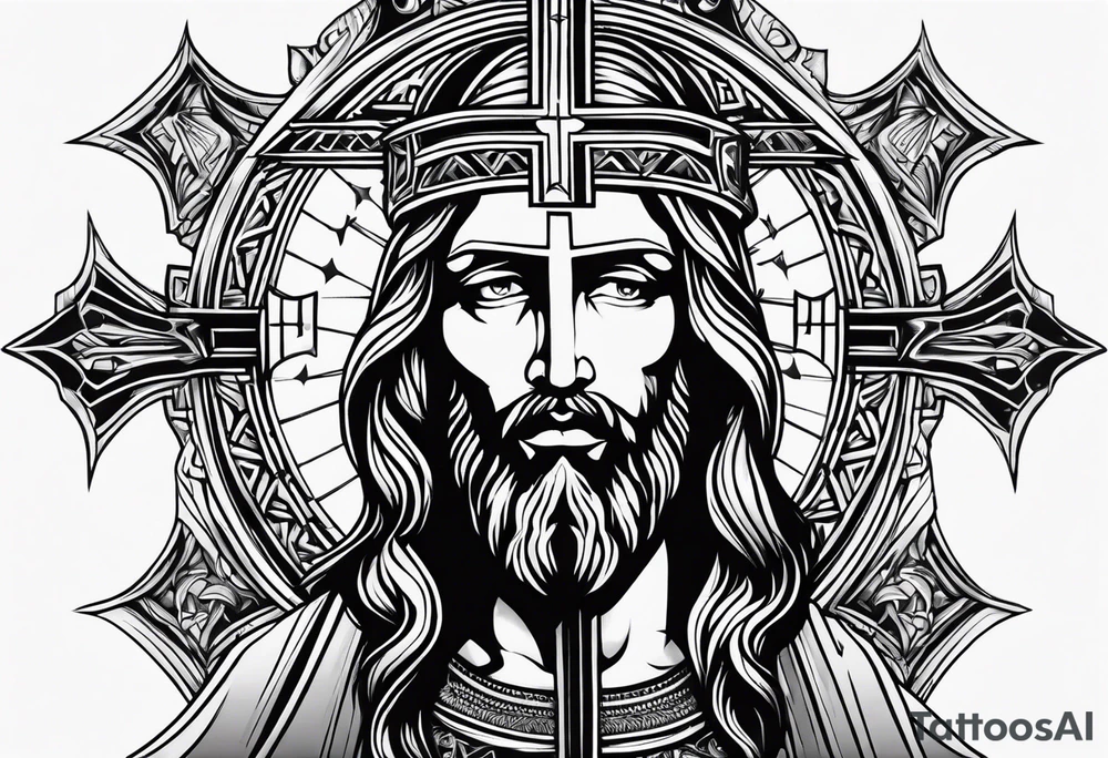 Religious, cross, jesus, cult, dark tattoo idea