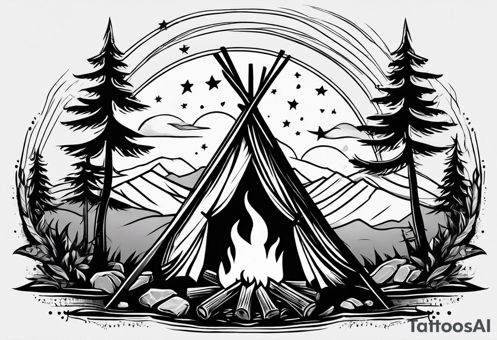 campfire tattoo idea
