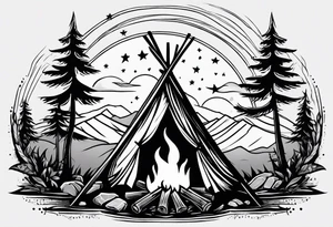 campfire tattoo idea