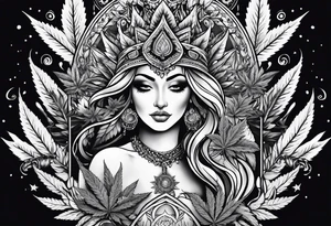 Goddess of marijuana tattoo idea