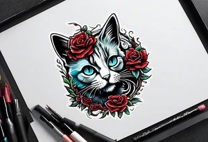 A zombie cat tattoo idea