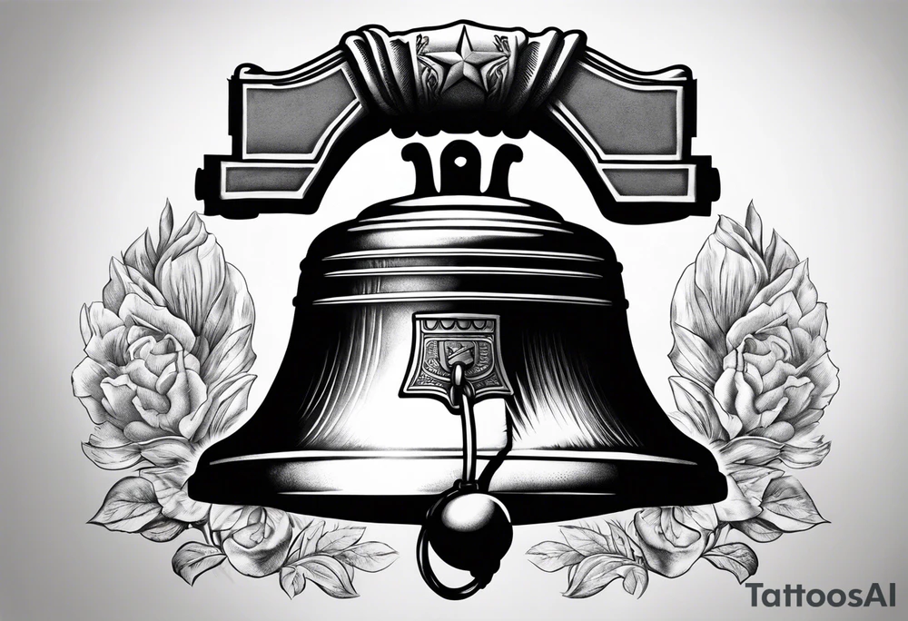 A Liberty Bell with the name Valor and the date 06.29.2019 tattoo idea