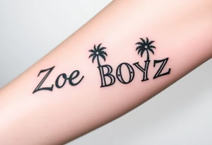 Zoe BOYZ with palm trees and flames tattoo idea