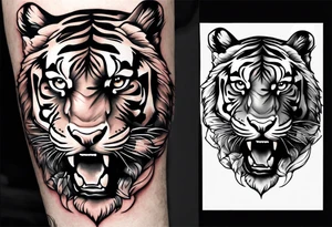 safari tiger forearm and rose hand tattoo tattoo idea