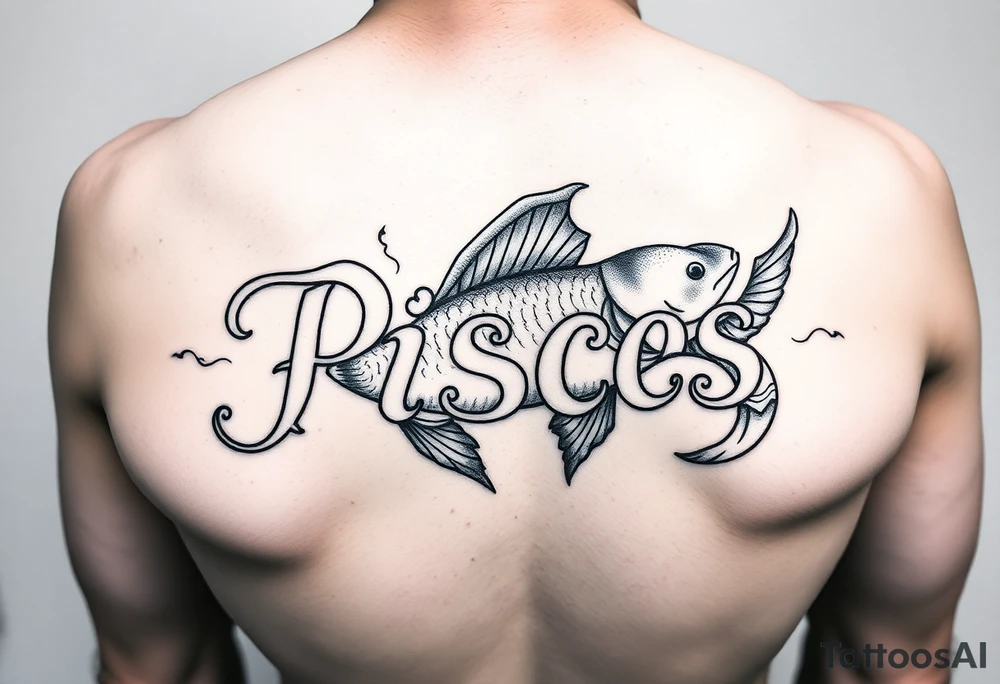 From the word “Pisces” around the word female characteristics of the zodiac sign tattoo idea