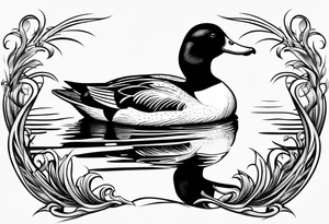 Hunting decoy Duck with a conducting stick tattoo idea