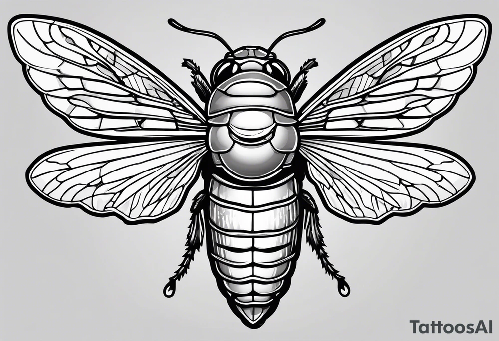 Neotraditional cicada tattoo idea