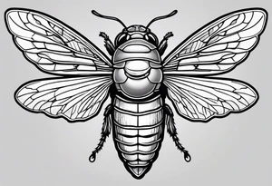 Neotraditional cicada tattoo idea