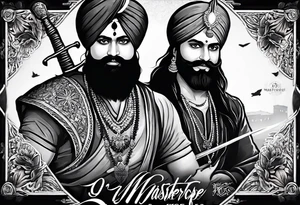 i want a punjab’s map tattoo which is in india i also want swords and punjabi warriors in it tattoo idea