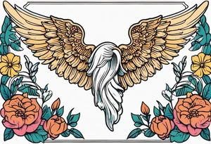 angel wings
old school vintage simple traditional design surrounded by vintage flowers


bold color simple tattoo idea