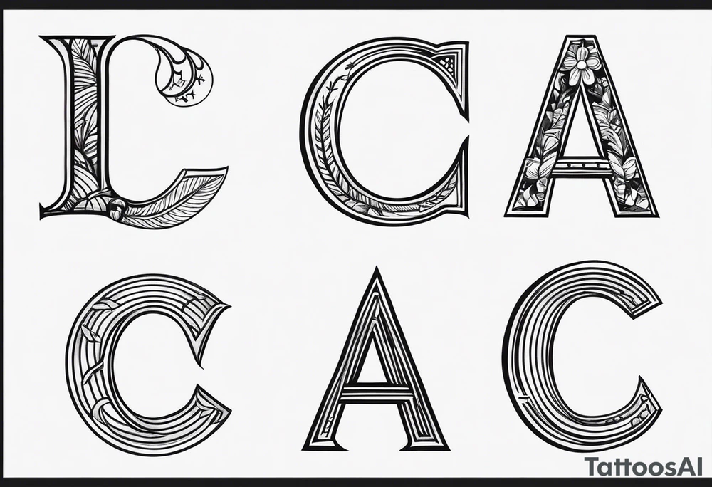 Initials: A C C A
No special designs just the letters tattoo idea