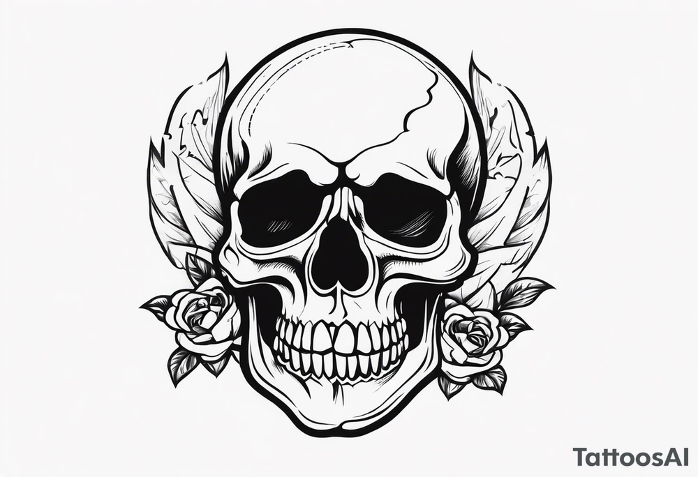 Memento mori writen skull sleeve tattoo design tattoo idea