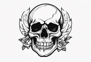 Memento mori writen skull sleeve tattoo design tattoo idea