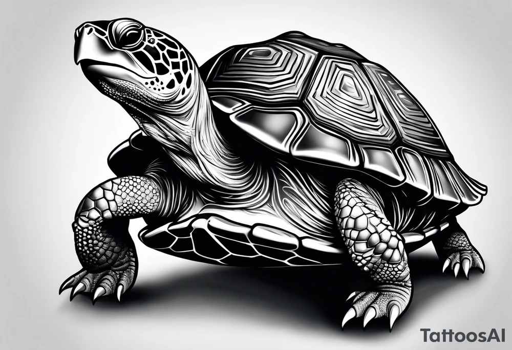 funny turtle tattoo idea
