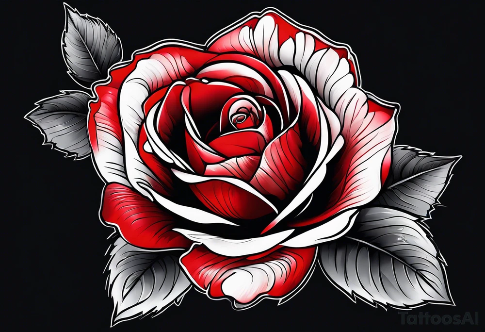 red rose, black background tattoo idea