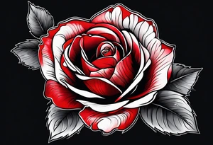 red rose, black background tattoo idea