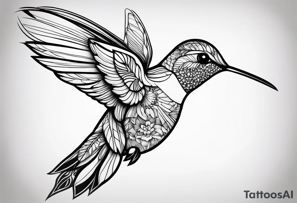 hummingbird simple tattoo idea