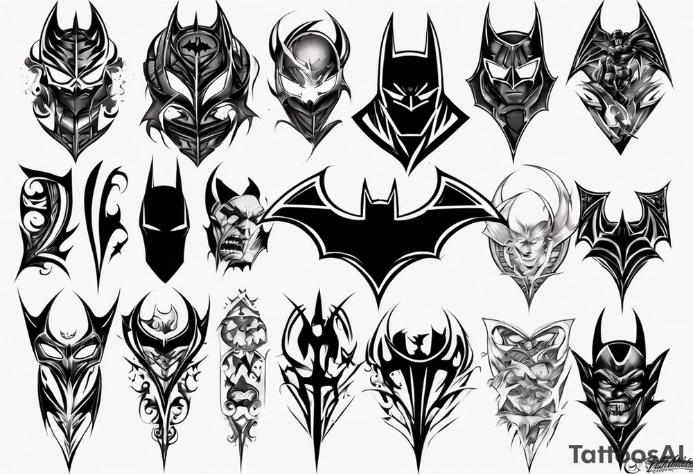 batman gotham sleeve tattoo idea