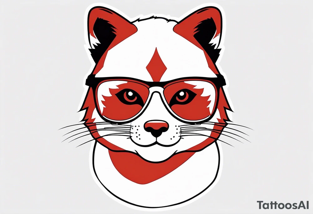 Red panda lucky cat tattoo idea