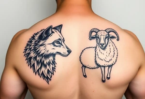 Wolf and sheep tattoo idea