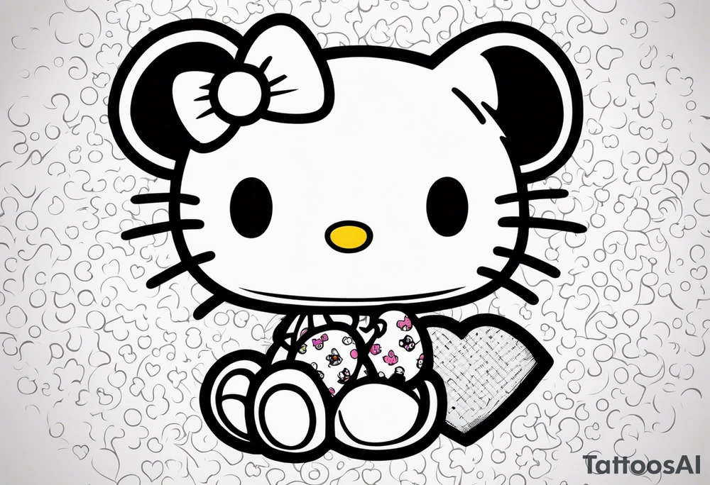 hello kitty with mickey mouse tattoo idea