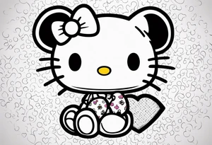 hello kitty with mickey mouse tattoo idea