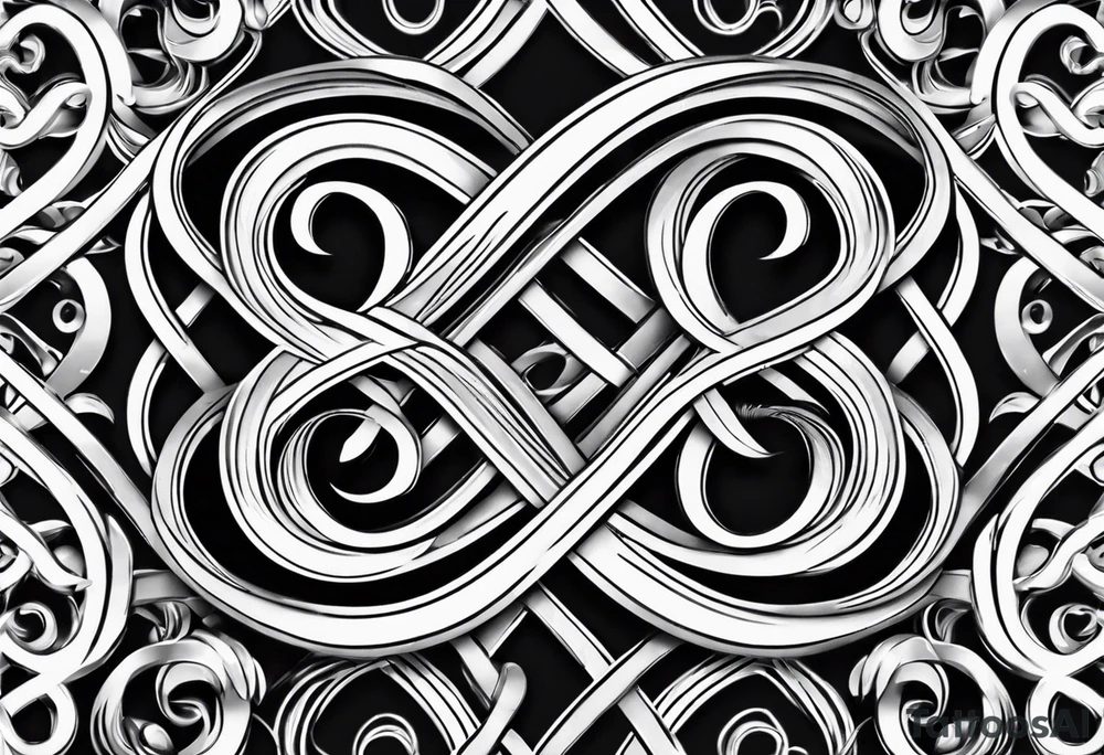 Double infinity symbol with TB5 shown once inside symbol tattoo idea
