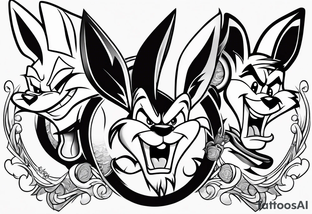 Taz mania the looney tunes character tattoo idea