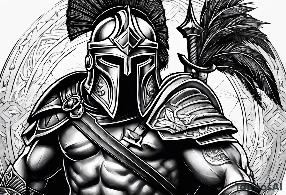 Spartan warrior tattoo idea