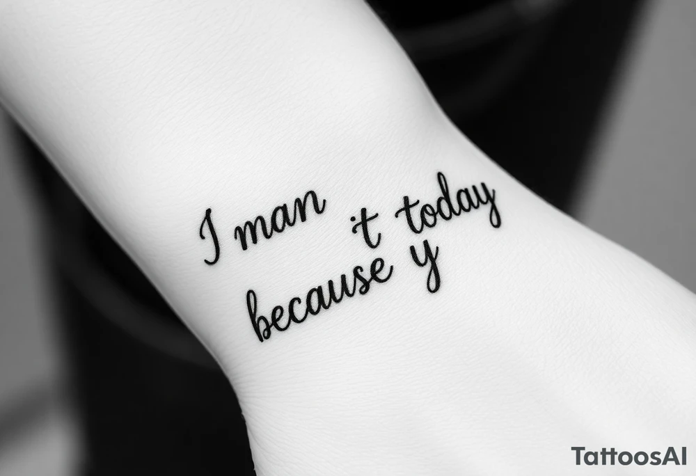 i am the man i am today because of you tattoo idea