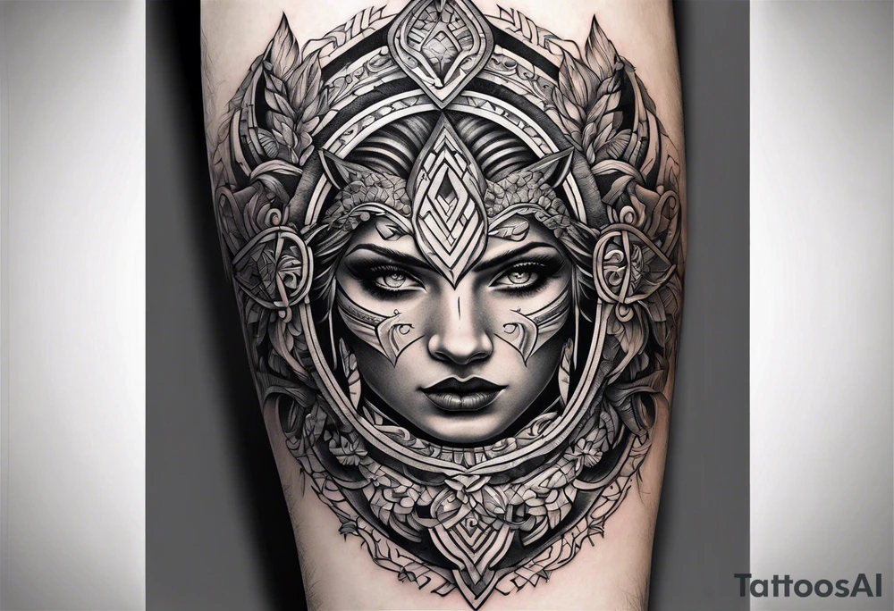 Thin line of a Nordic chain that surrounds the forearm, tattoo idea
