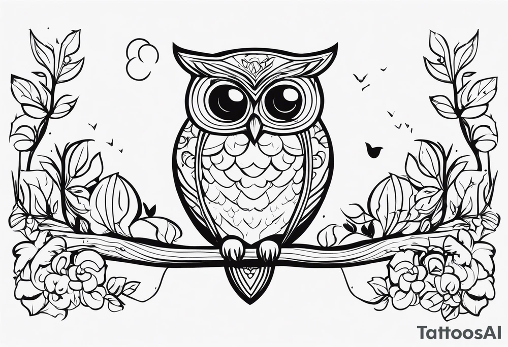 The name 'Teagan Christine' with the date 10/20/2022. All hidden and integrated into the design of an owl. tattoo idea
