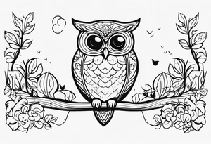 The name 'Teagan Christine' with the date 10/20/2022. All hidden and integrated into the design of an owl. tattoo idea
