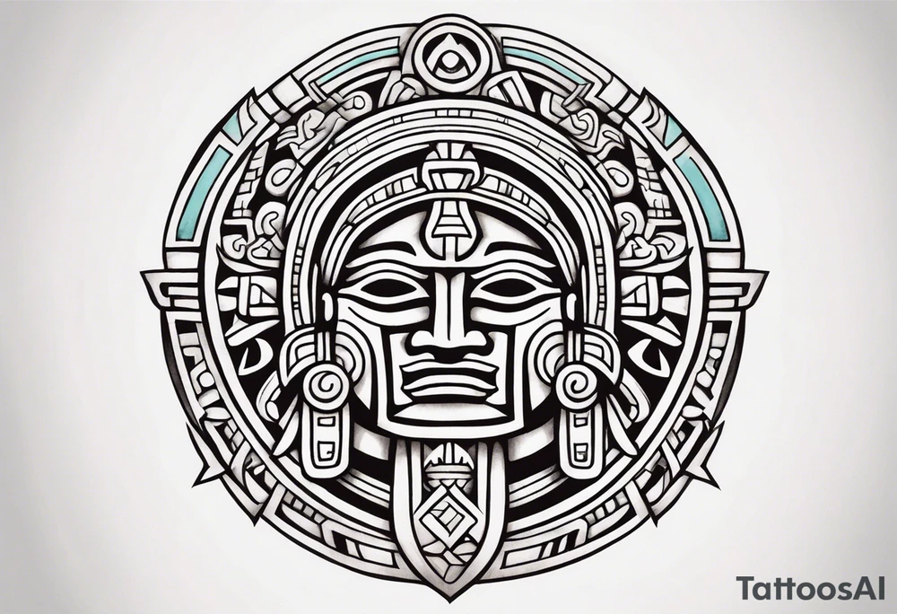 Mayan Symbol on knee tattoo idea