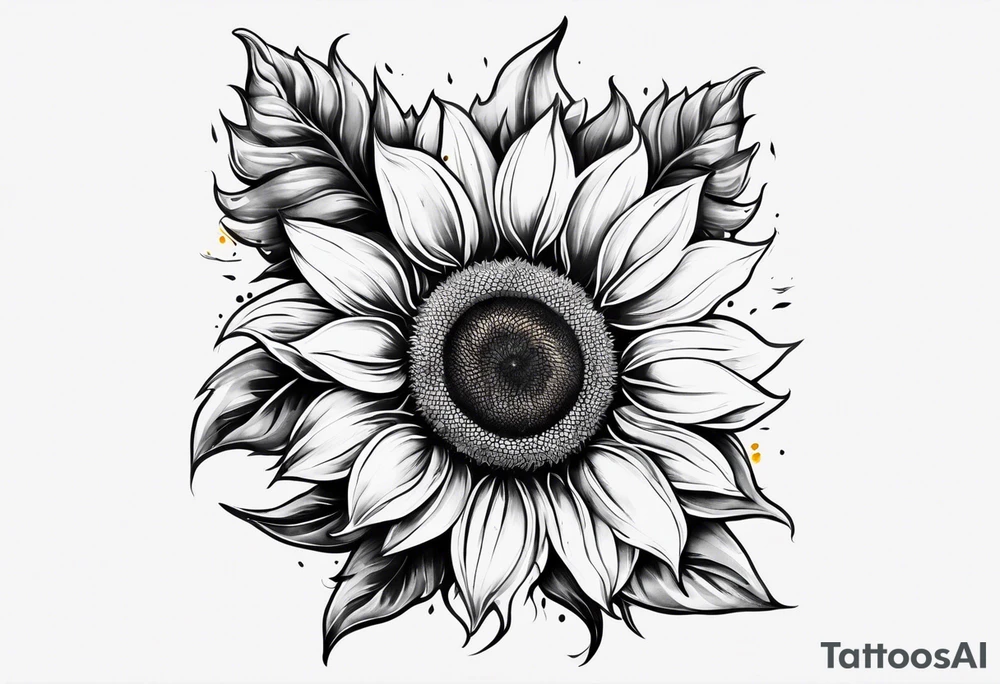 Colorful sunflower arm sleeve tattoo idea