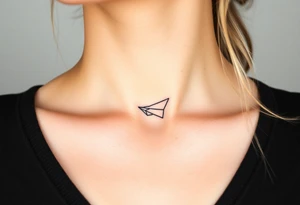 Line tattoo scene with paper plane, play symbol, pause symbol, stop symbol, rewind symbol, mental health awareness tattoo idea