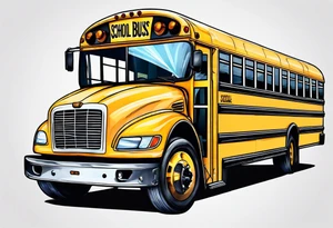 school bus with wings tattoo idea