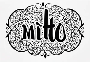 The name “Mito” a little bold in Arabic tattoo idea