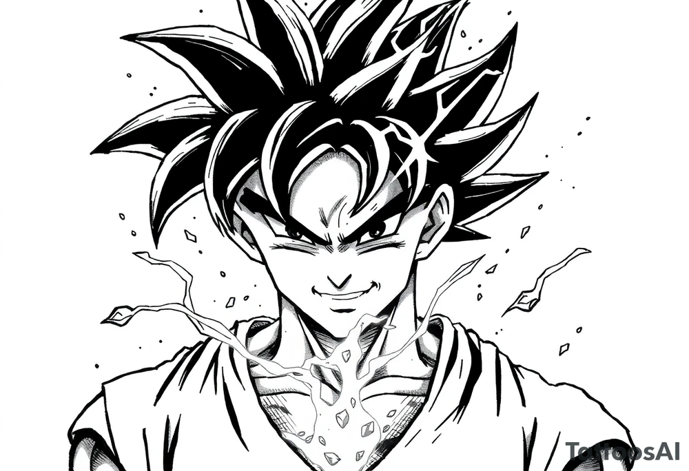 legendary dragonball z scene with energy aura and power effects tattoo idea