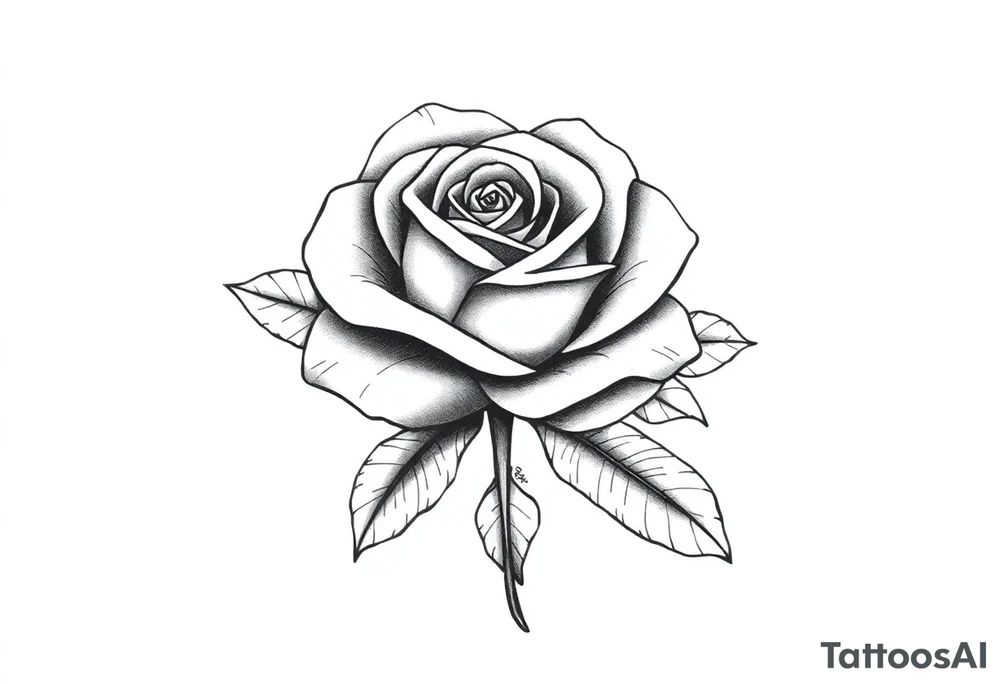 ROSE WITH FLORIDA WRITTEN IN THE STEM tattoo idea