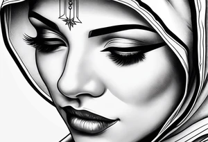 nun with nails in her eyes tattoo idea