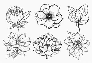 March April June November December birth flowers family tattoo tattoo idea