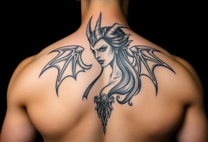 tribal demon woman tattoo idea