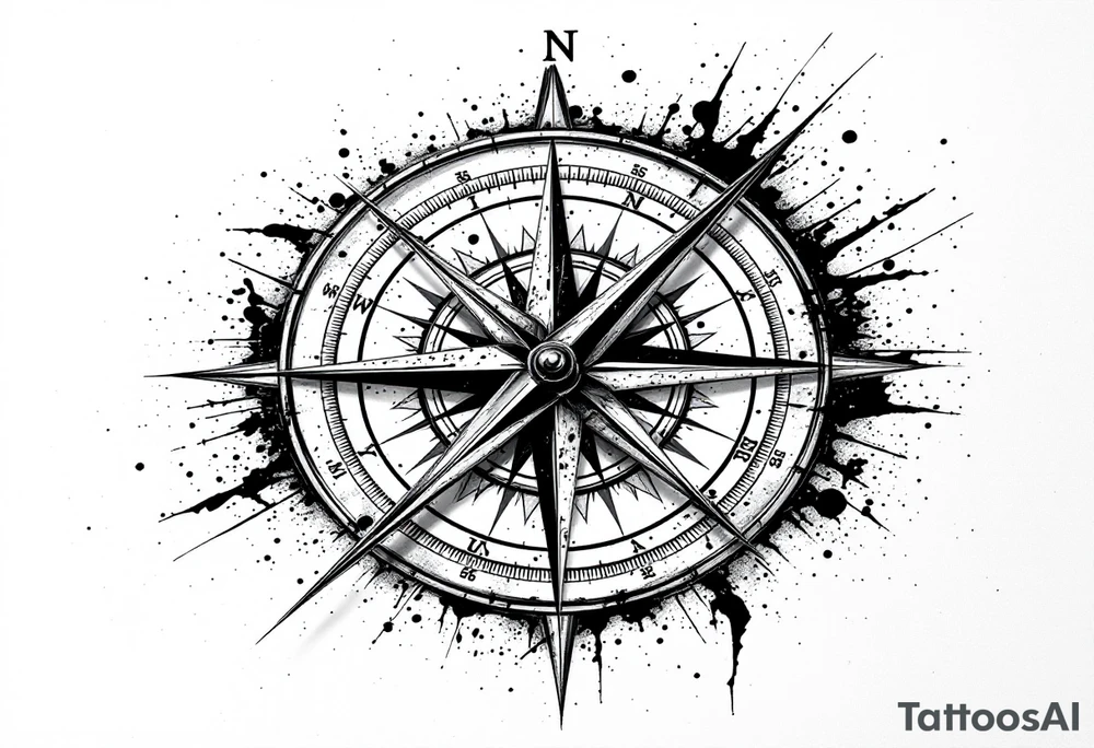 A compass that has a significance to Africa or Nigeria. On the top of the compass write a random longitude. On the bottom of the compass write out a random latitude tattoo idea